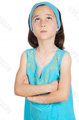 Adorable girl thinking