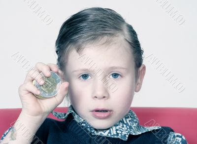 child with coin