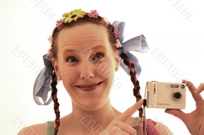 woman with camera