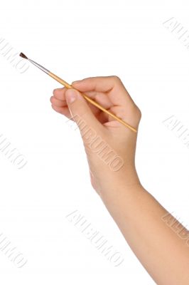 hand and brush