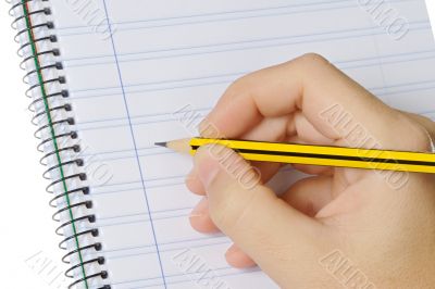 pencil and notebook