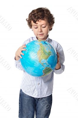 boy and the planet earth