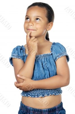 Adorable girl thinking
