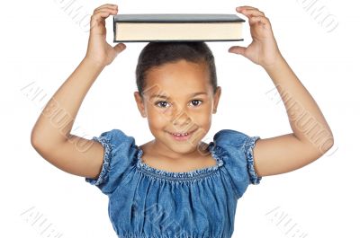 studying with a book in the head