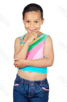 Adorable girl thinking
