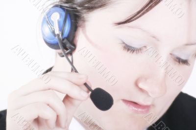 woman with headphone