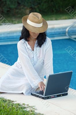 woman with computer