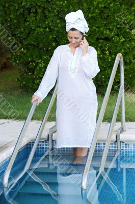Woman in the swimming pool