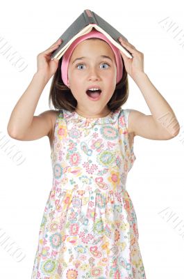 adorable girl studying