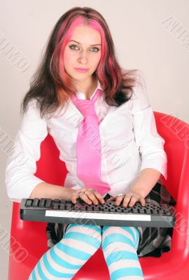 woman is working