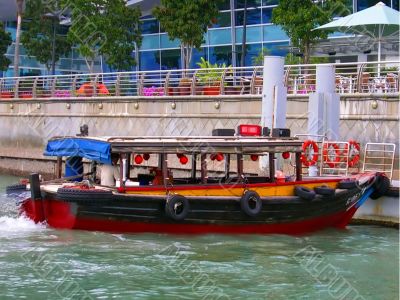 vintage water taxi boat