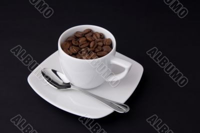 coffee cup with beans