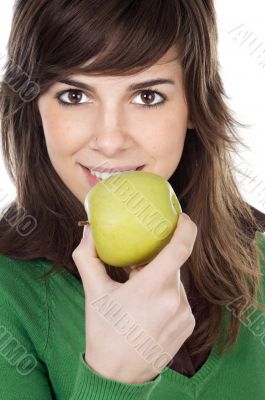 girl eating a apple
