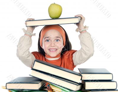 adorable girl studying
