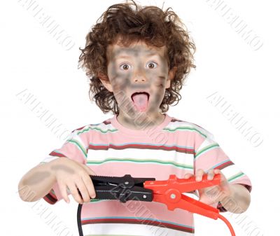 boy victim with electricity