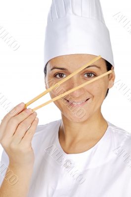 happy attractive cook woman