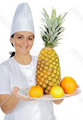 happy attractive cook woman