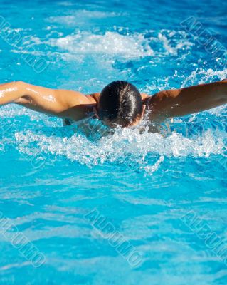 swimmer in swimming pool