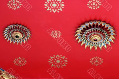 thai temple ceiling closeup