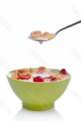 Cornflakes on the spoon