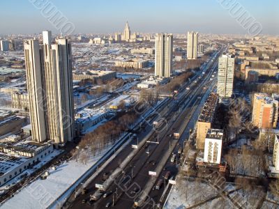 City in the winter