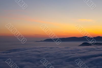 Mountains over the fog