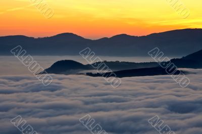 Mountains over the fog