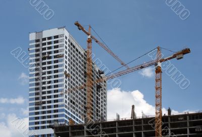 Construction of modern building