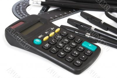 black office utencils