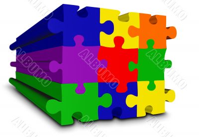 colour puzzle in perspective