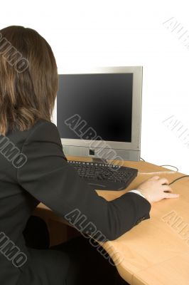 business woman working at home