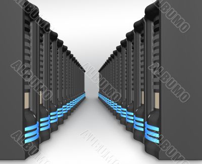 business network of servers in perspective