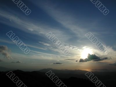 Blue sky, cloud & sun