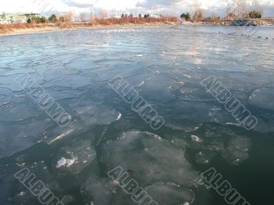 Freezed ice on the lake