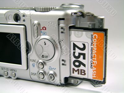 CF Card inserting in a digital camera