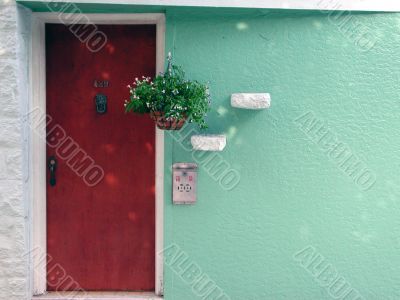 decorated front door of a house
