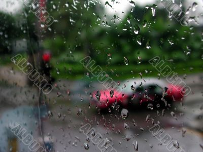 Rain drops on window