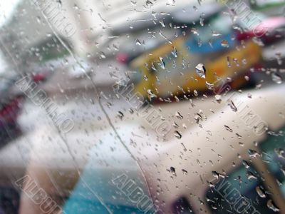 Rain drops on window