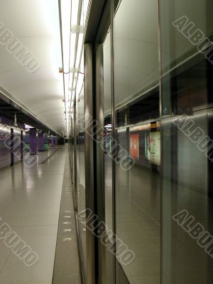 Interior of a subway station