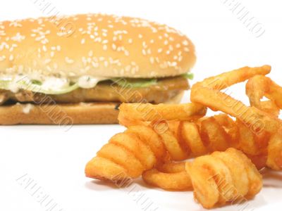 Twister fries and grilled chicken burger