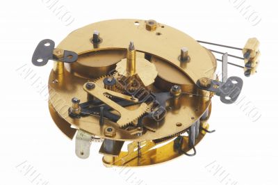 gold-coloured clockwork