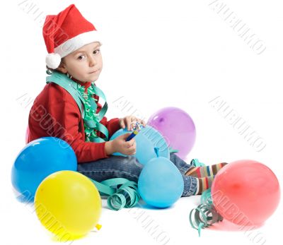 adorable small boy in Christmas