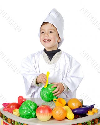 Adorable future cook
