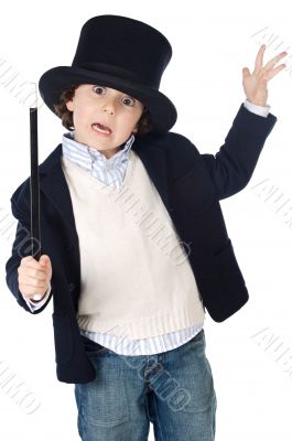 Adorable child dress of illusionist with hat