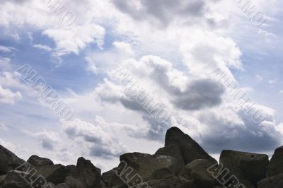 rocks and sky horizontal
