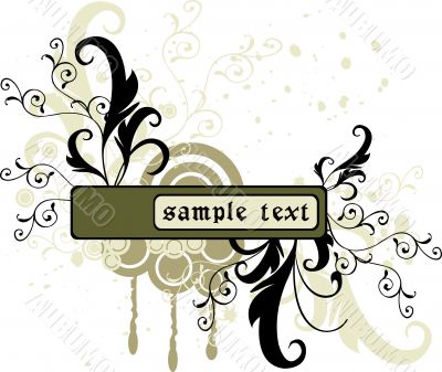 Floral background with frame - vector