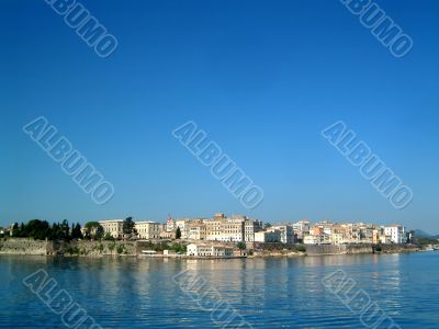 Corfu town from bay
