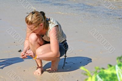 young woman on the beach