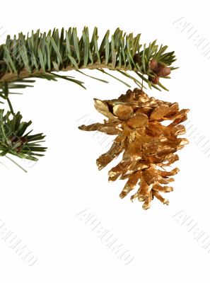 Gold Pinecone Christmas Ornament