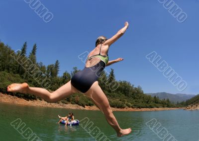 Jumping in the lake